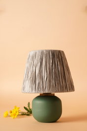 Opviq Lámpara de Mesa de Cerámica Verde con Tapa de Cuerda